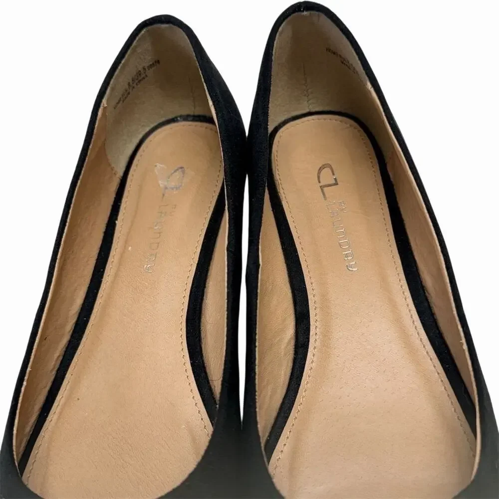 CL by Chinese Laundry Women's Black Peep Toe Wedge Heels Size 8.5 - Picture 7 of 9